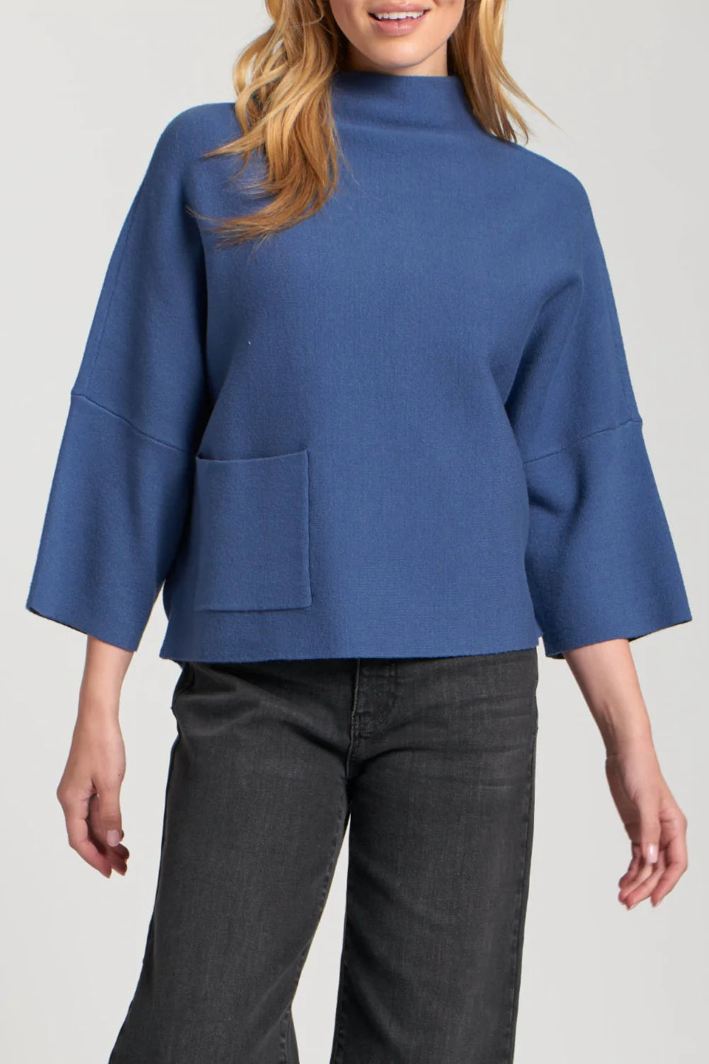 APNY Funnel Neck Sweater in Blue
