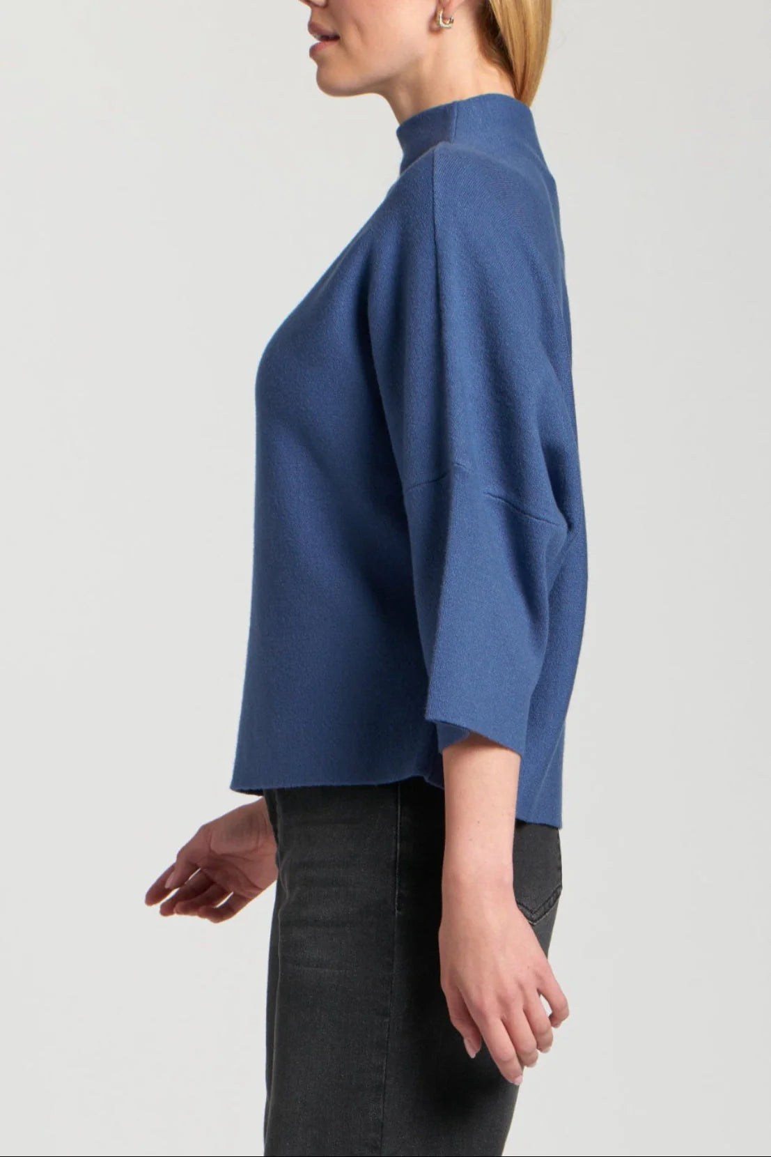 APNY Funnel Neck Sweater in Blue
