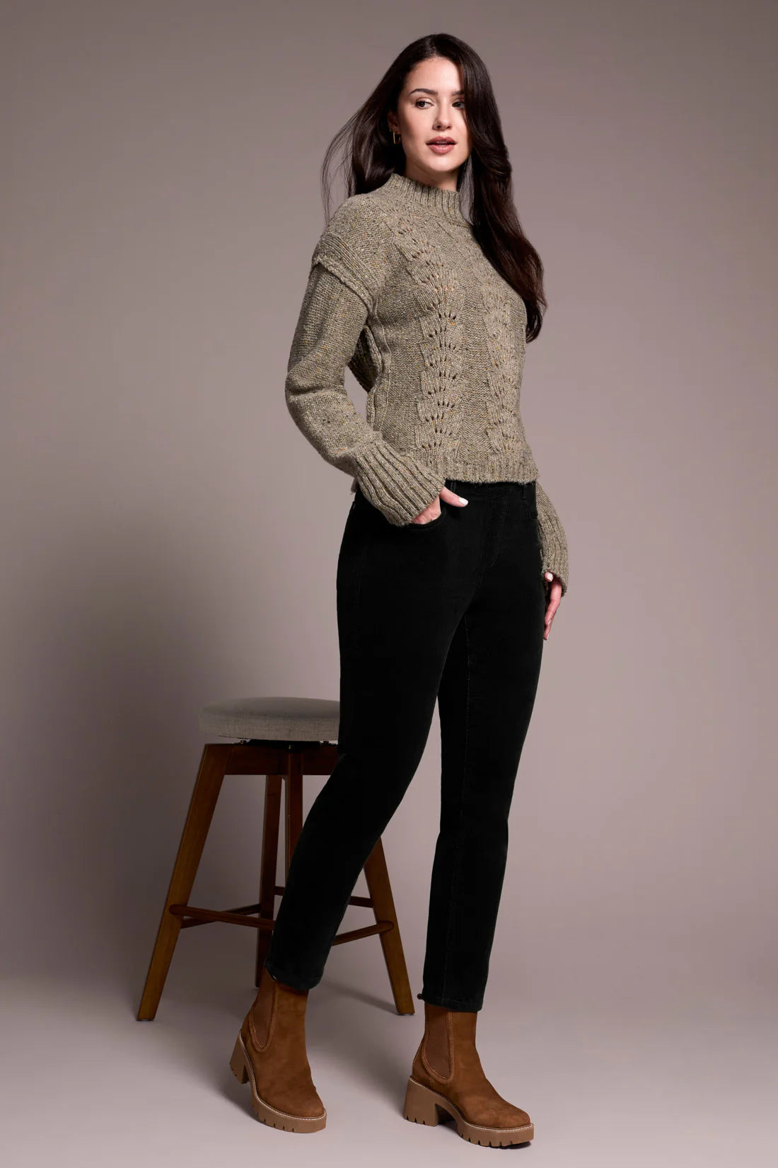 Tribals Audrey Micro Cord Pant in Black