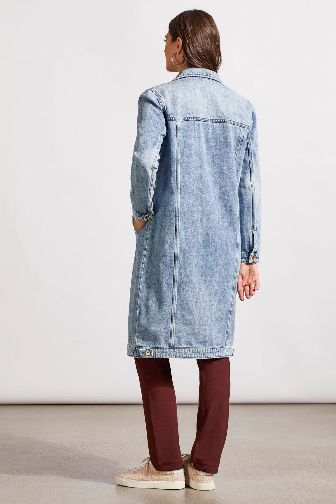 Tribal Long Denim Duster Jacket