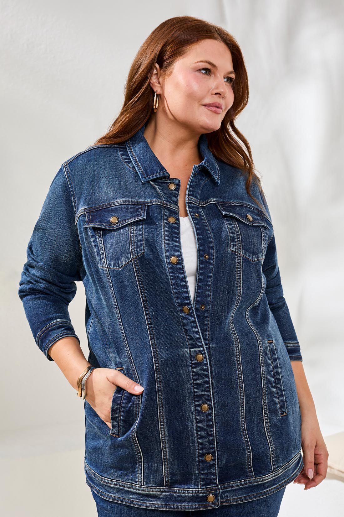 Tribal Stretch Denim Jacket