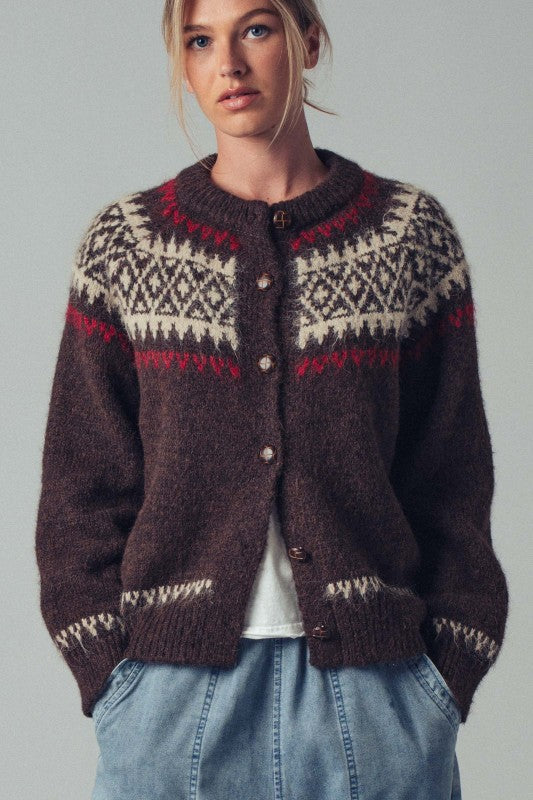 Nordic Fair Isle Cardigan Sweater