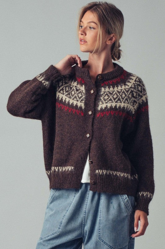 Nordic Fair Isle Cardigan Sweater