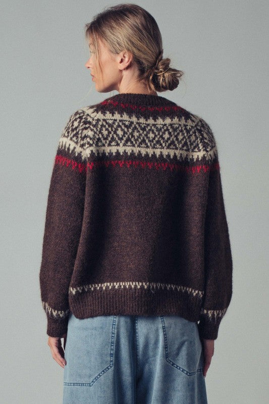Nordic Fair Isle Cardigan Sweater