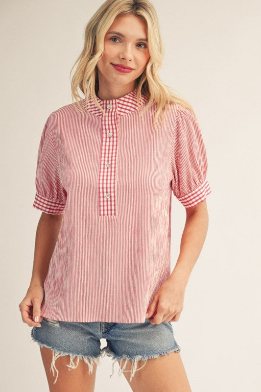 Pretty in pink stripe top