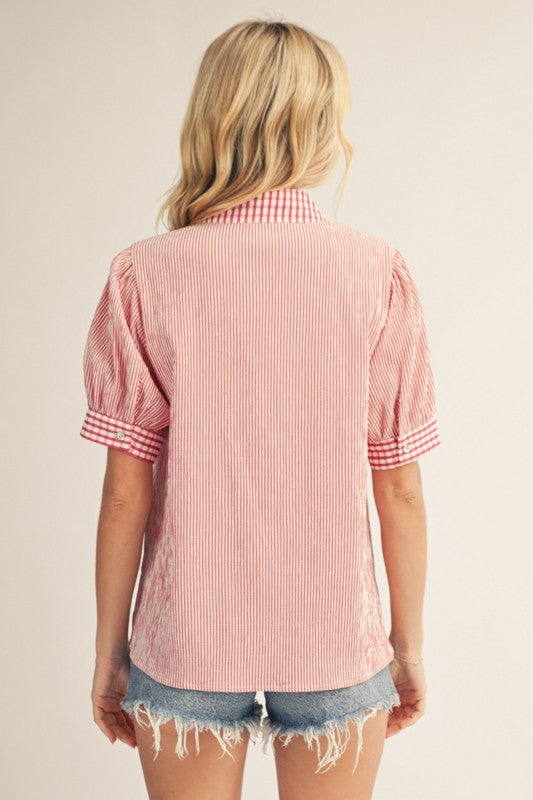 Pretty in pink stripe top