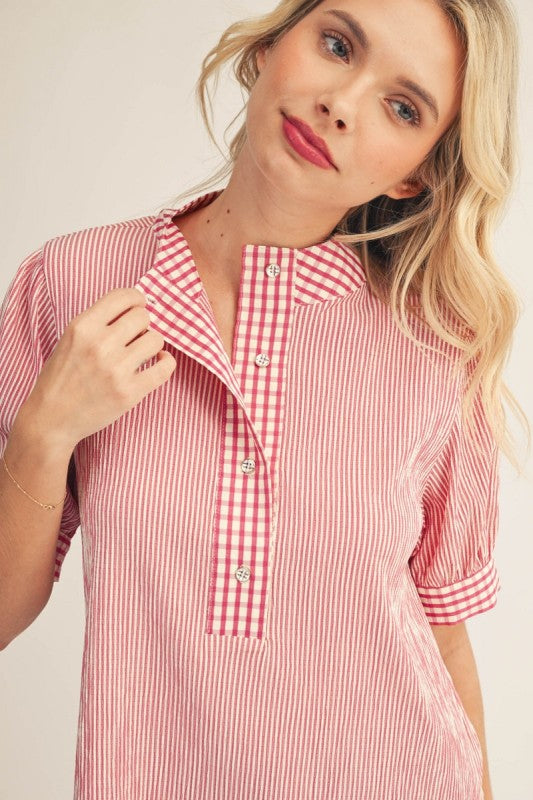Pretty in pink stripe top
