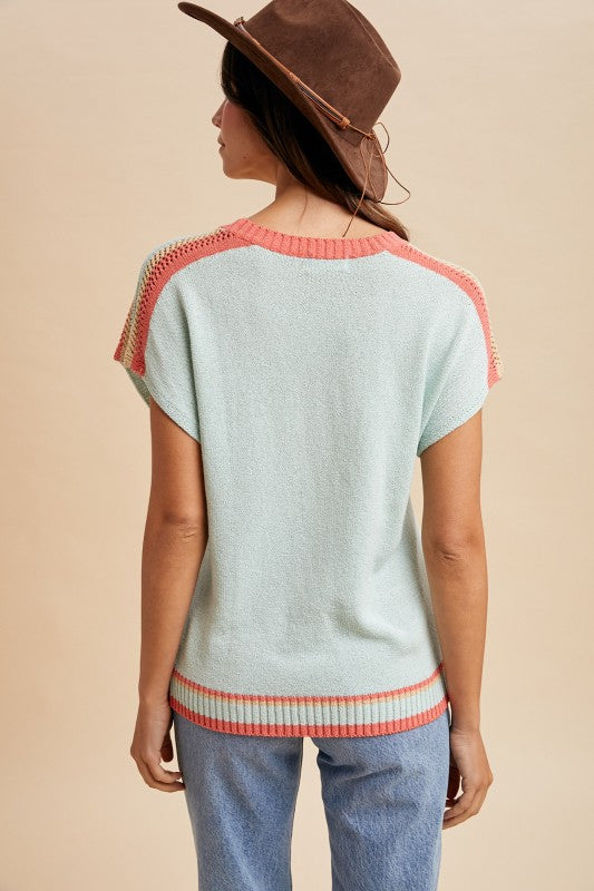 Mint short sleeve sweater