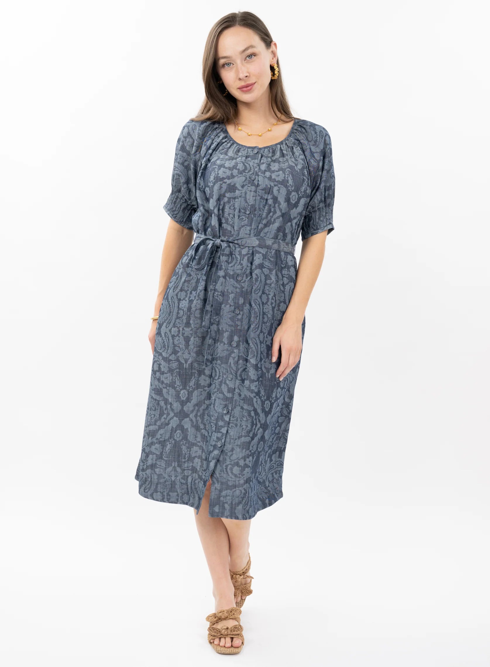 Uncle Frank Peasant Print Dress