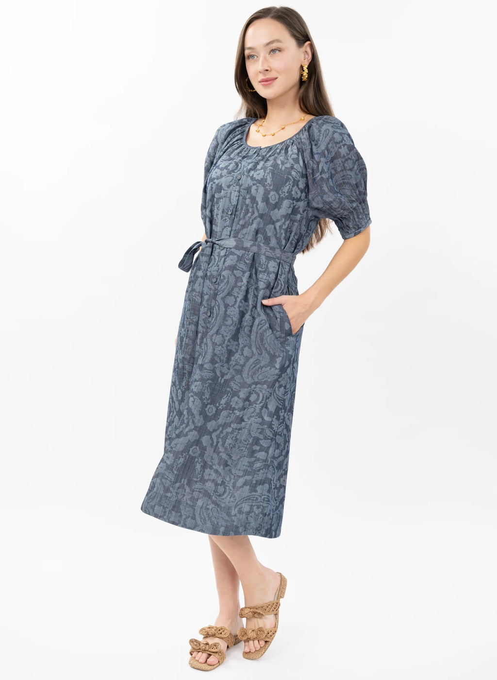 Uncle Frank Peasant Print Dress