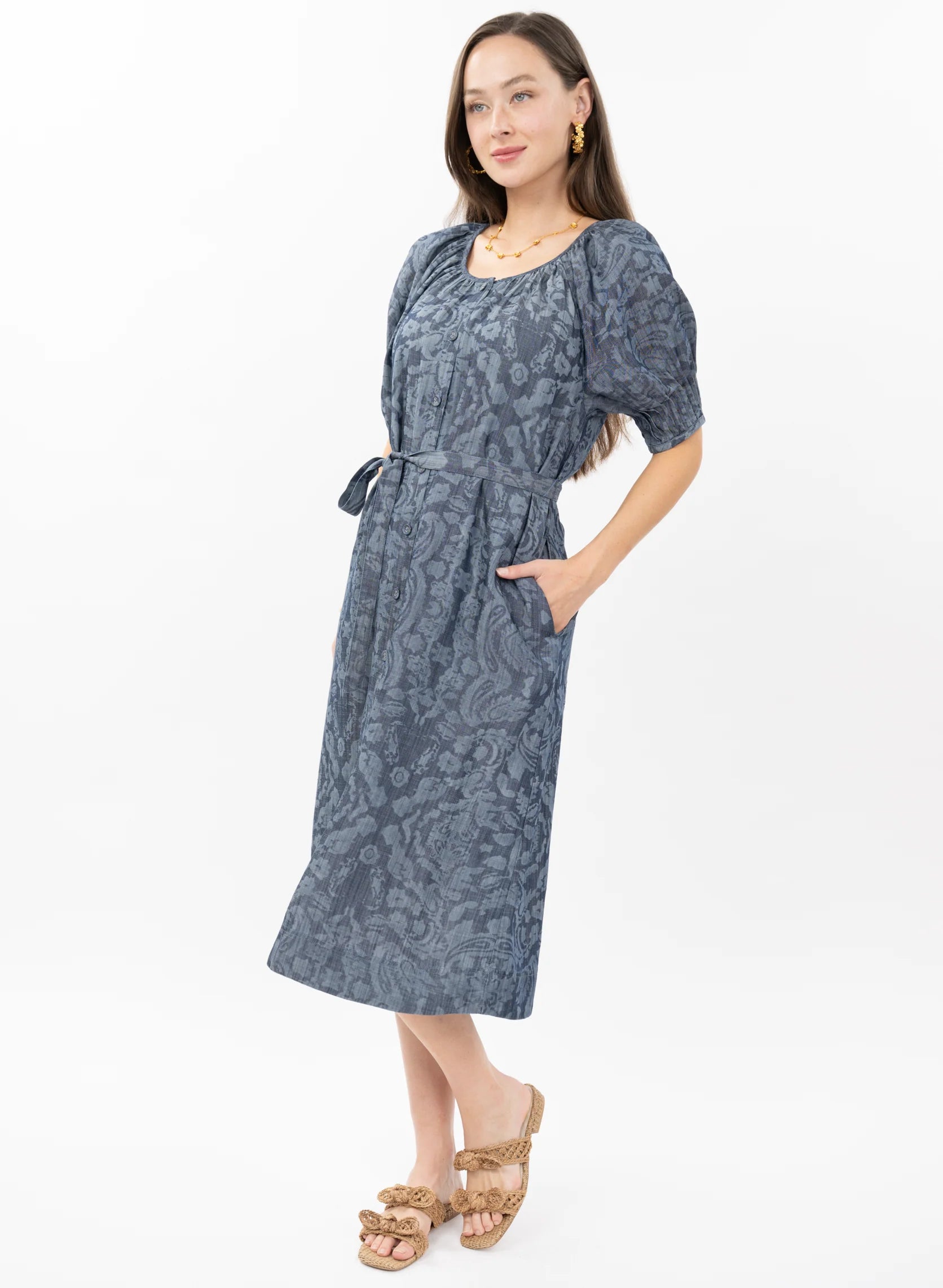 Uncle Frank Peasant Print Dress