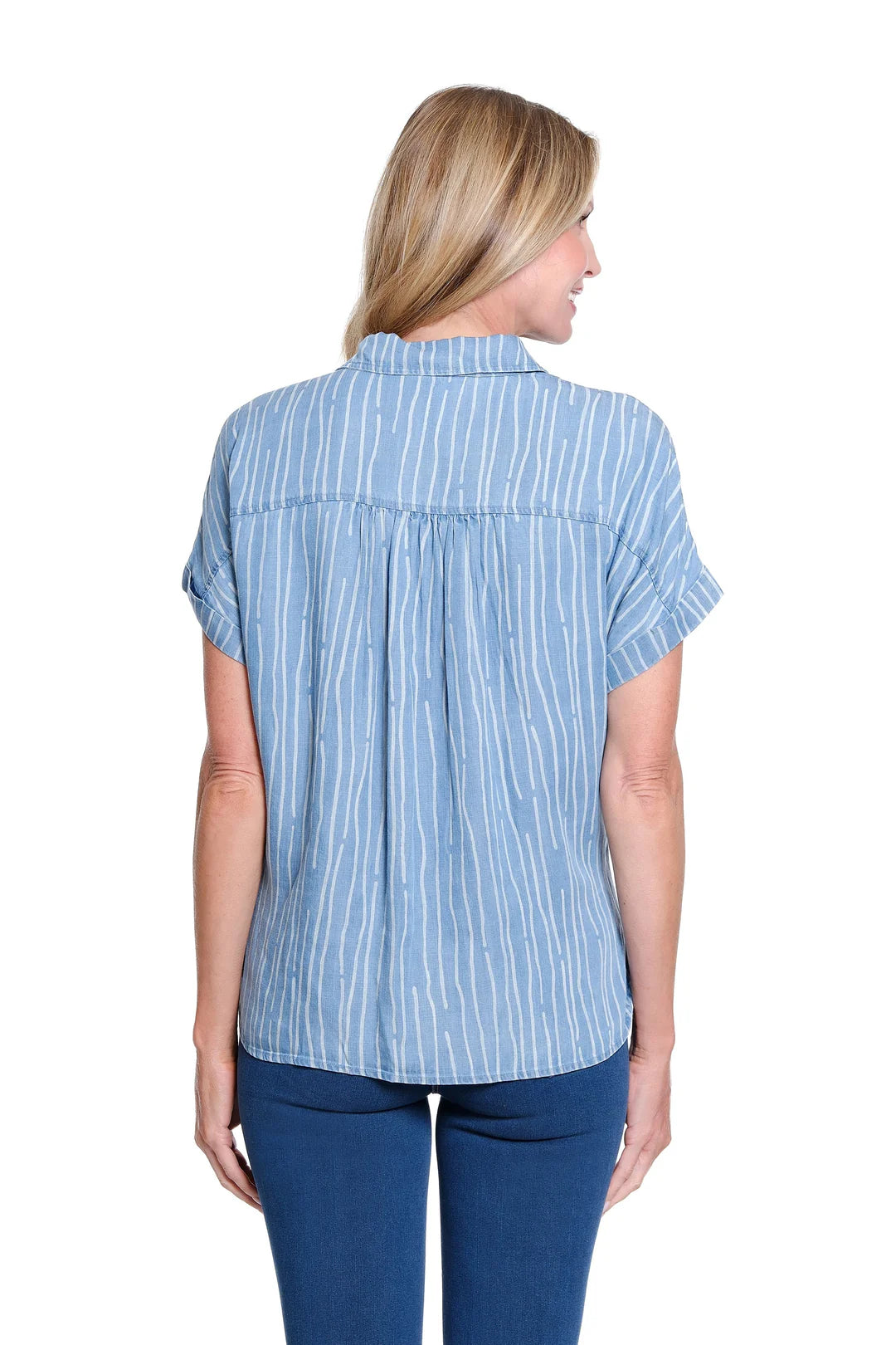Multiples Denim Print Top