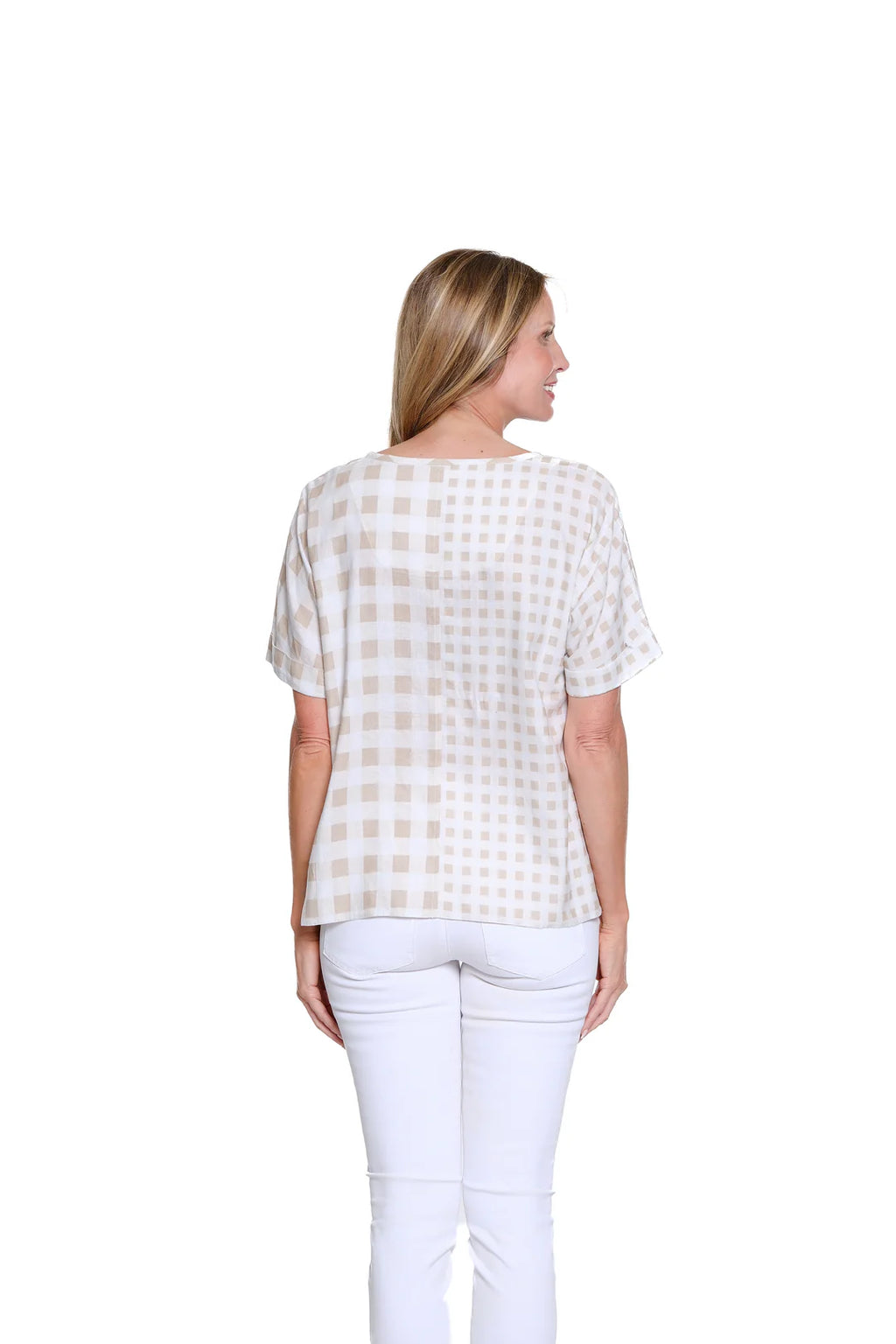 Multiples Plaid Pullover Top