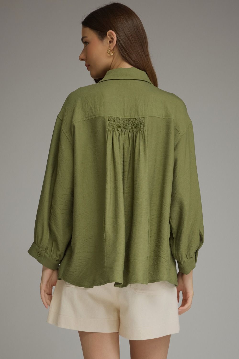 Olive Smock Detail Blouse