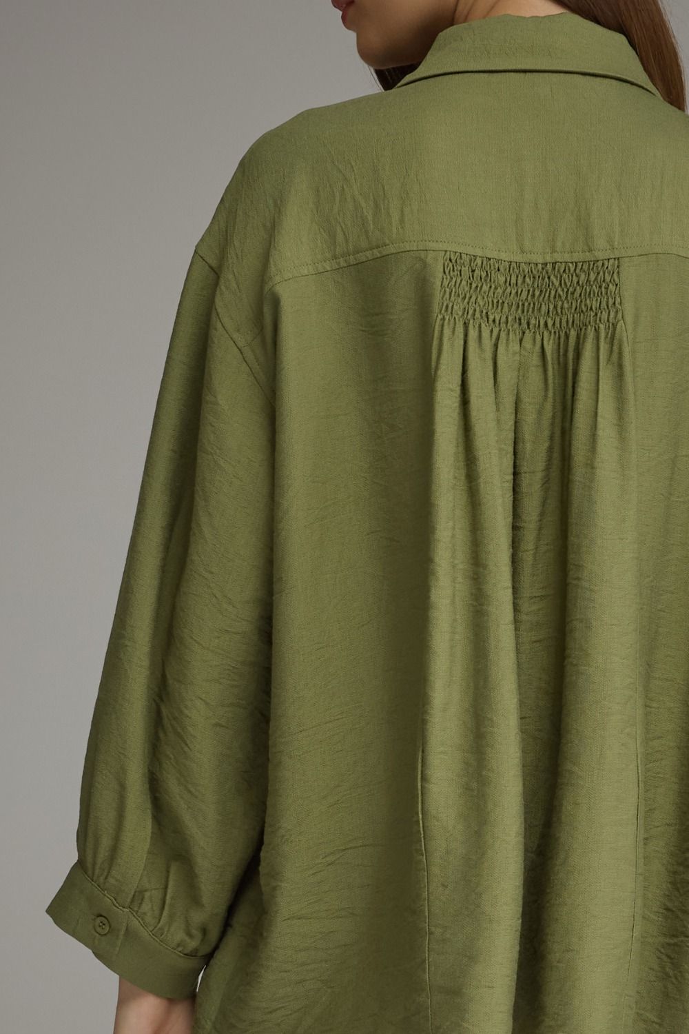 Olive Smock Detail Blouse