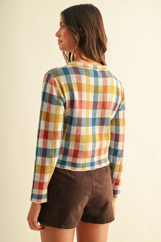 Vintage Plaid Cardigan