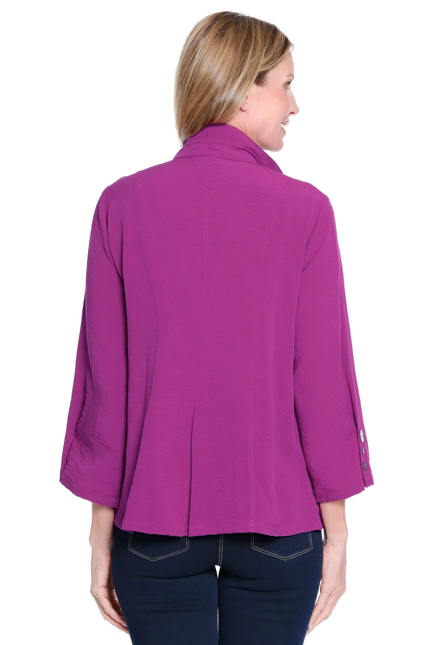 Ali Miles Magenta Button Front Top
