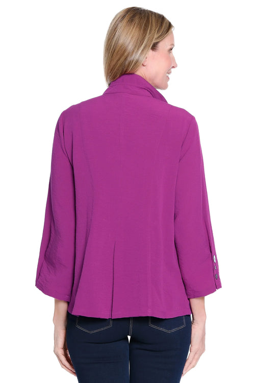 Ali Miles Magenta Button Front Top