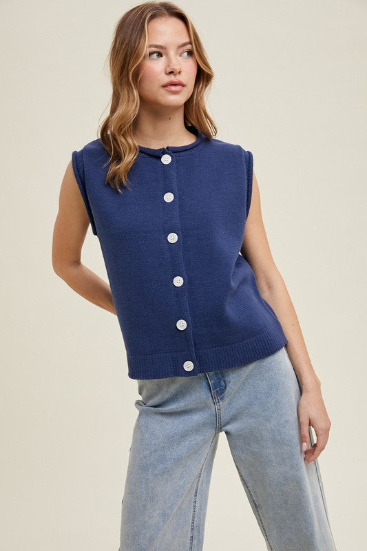 Navy Knit Vest