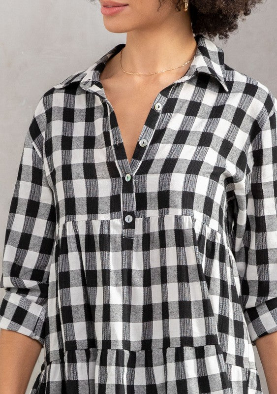 Tiered Plaid Tunic