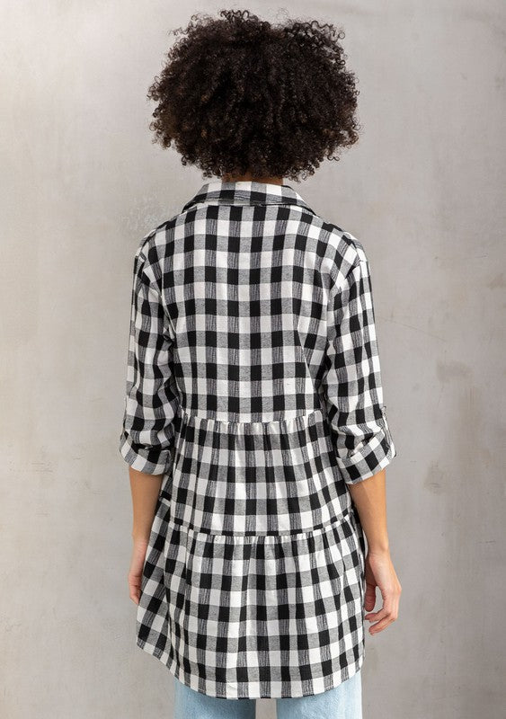 Tiered Plaid Tunic