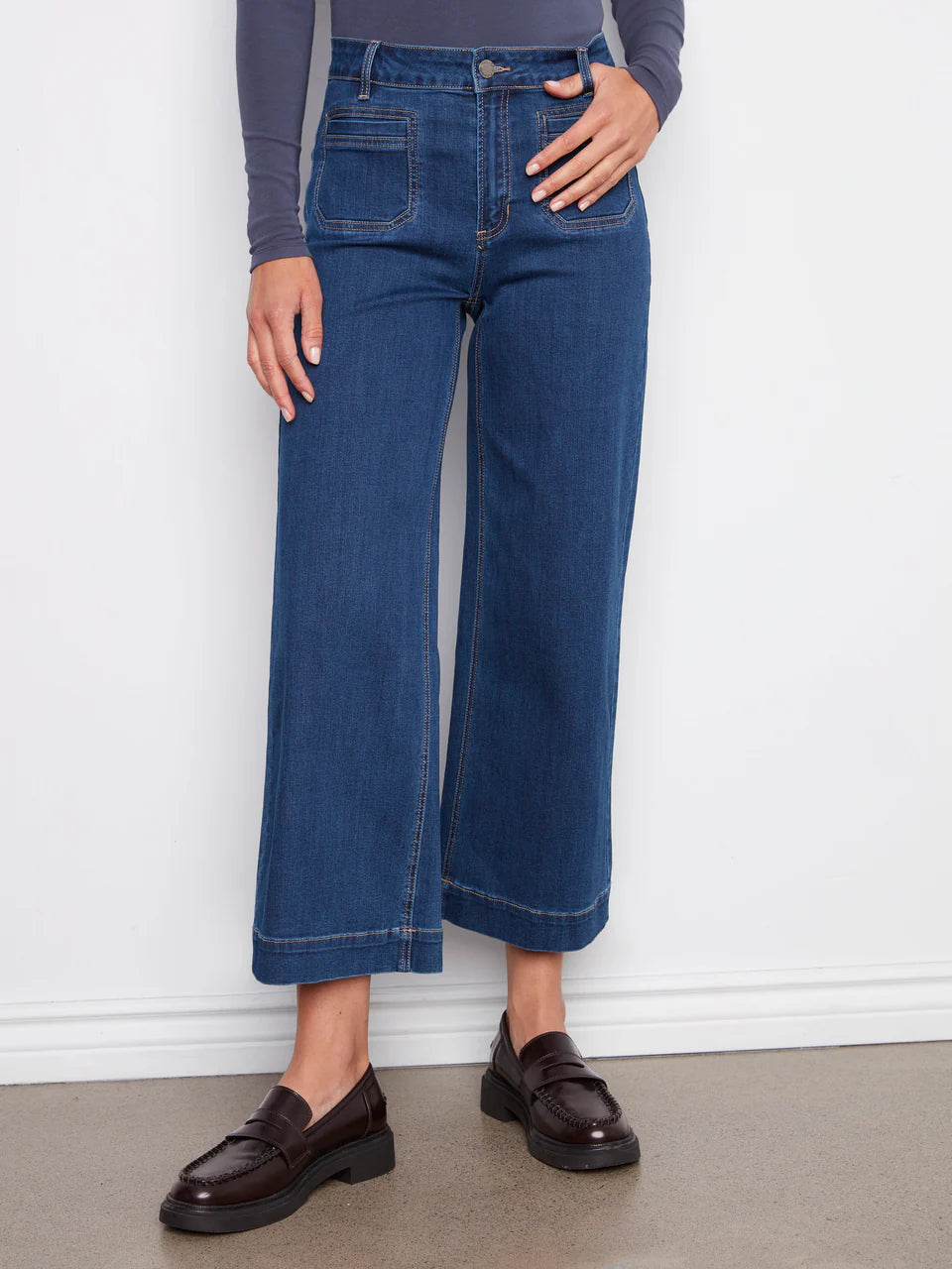 Charlie B Patch Pocket Flare Jean