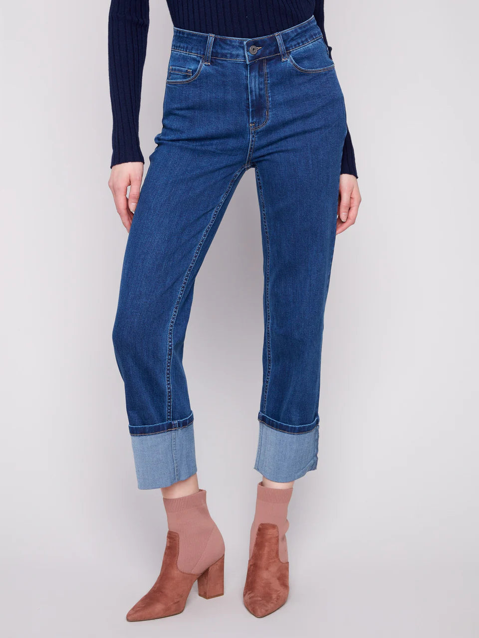 Charlie B Wide Cuff Straight Leg Jean