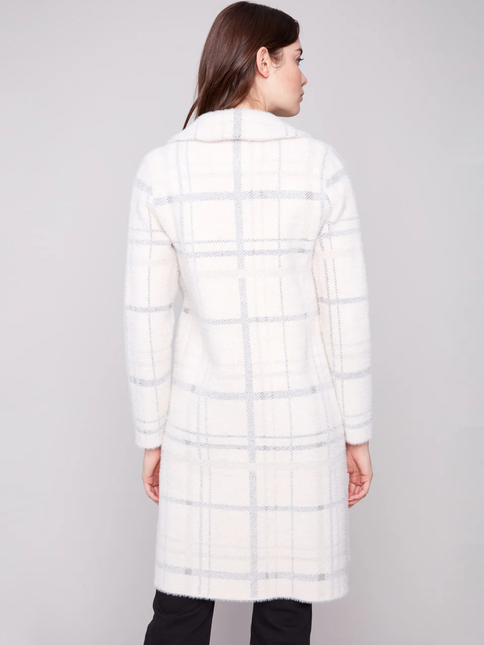 Charlie B Plaid Knit Coatigan
