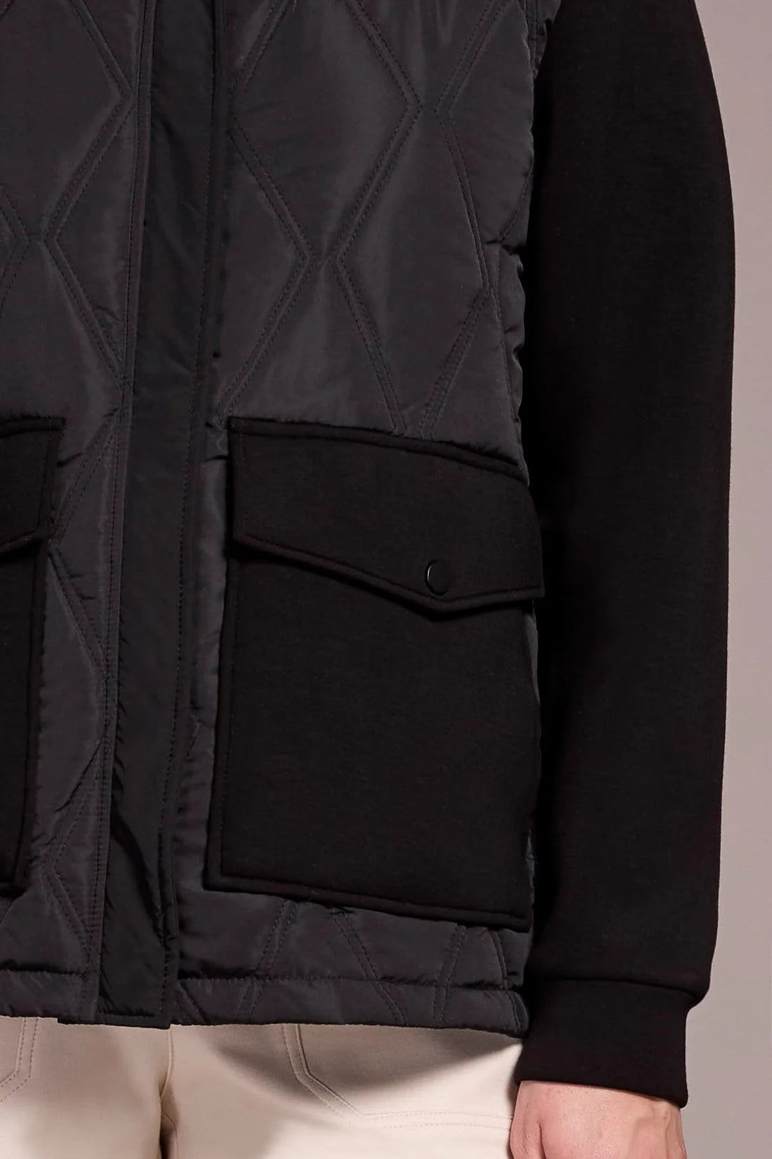 Tribal Quilted Combo Puffer Coat