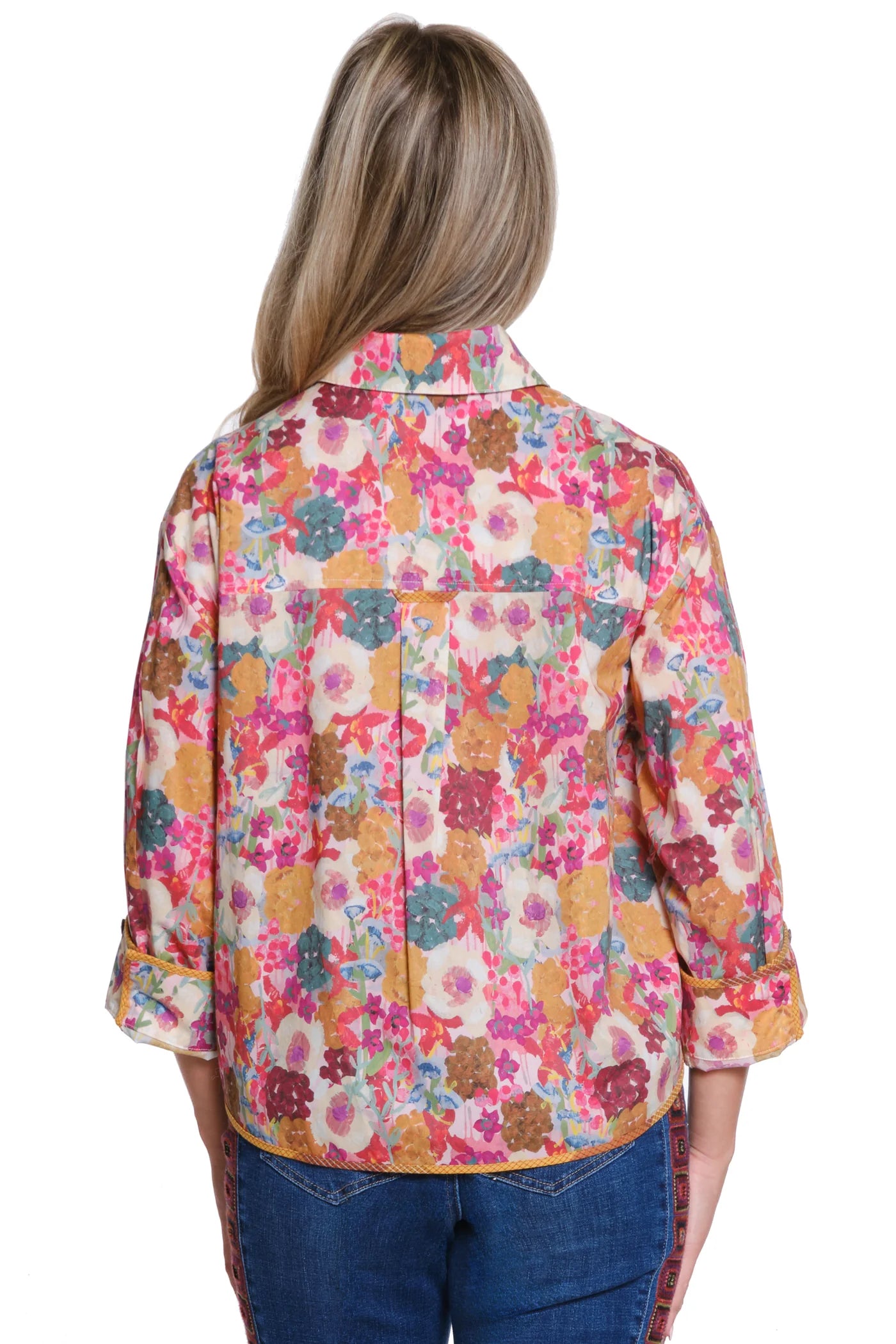 Tru Luxe Floral Button Front Top