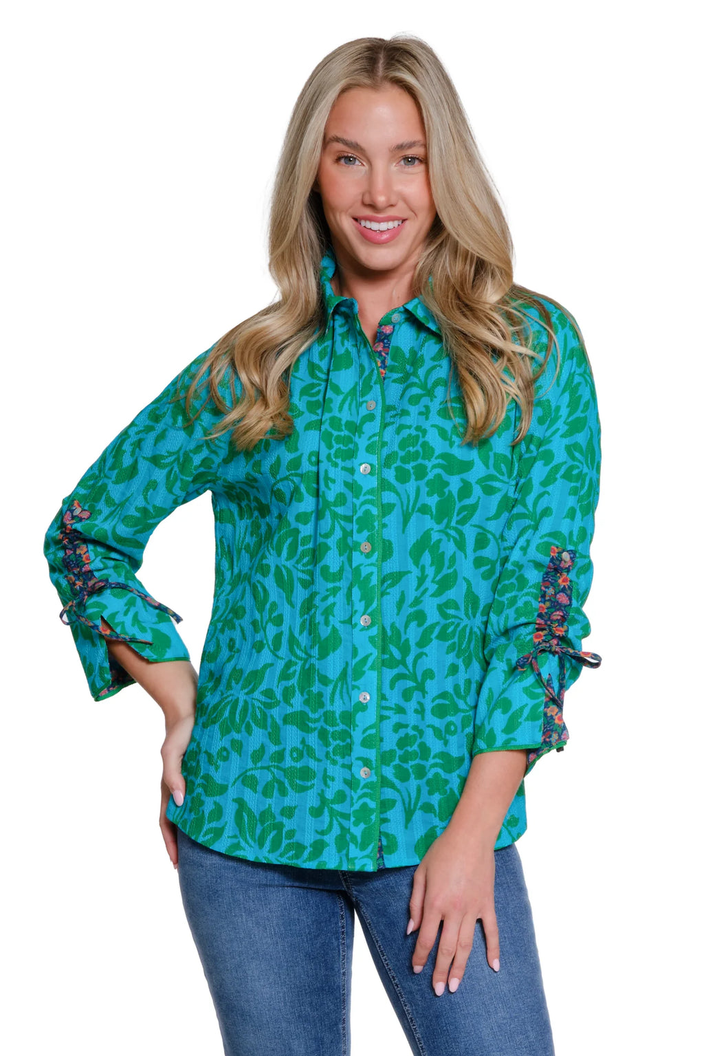 Tru Luxe Floral Tie Sleeve Top