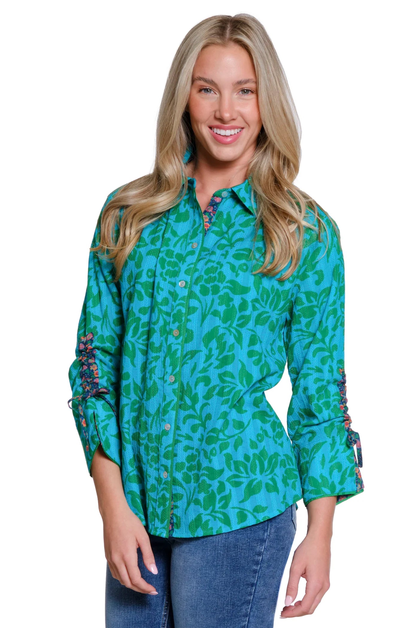 Tru Luxe Floral Tie Sleeve Top