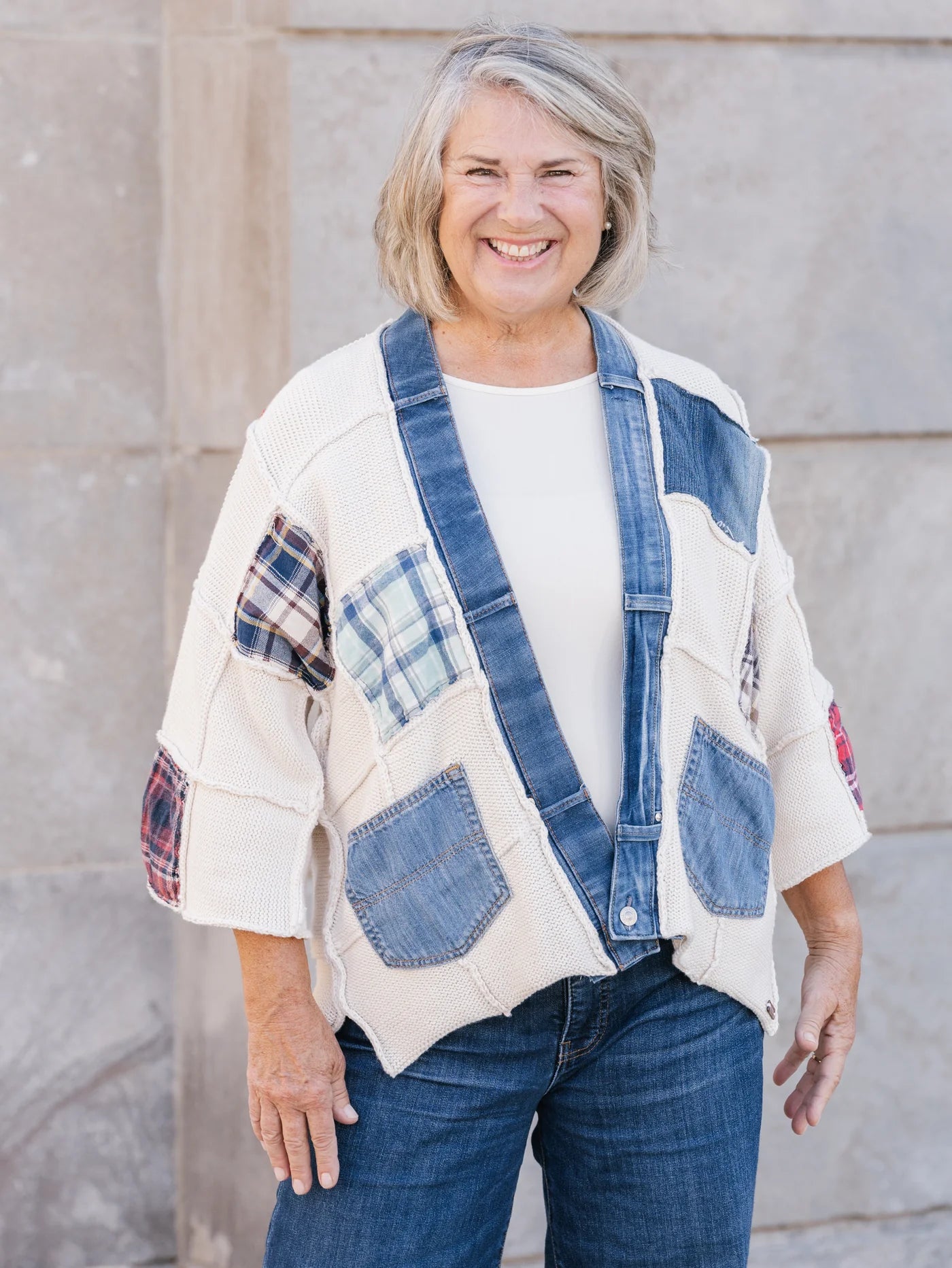 Shannon Passero Flannel Patch Cardigan